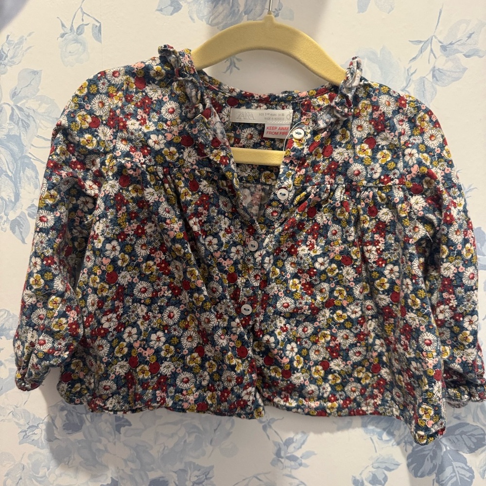 Zara Multicolor Floral Kids Blouse